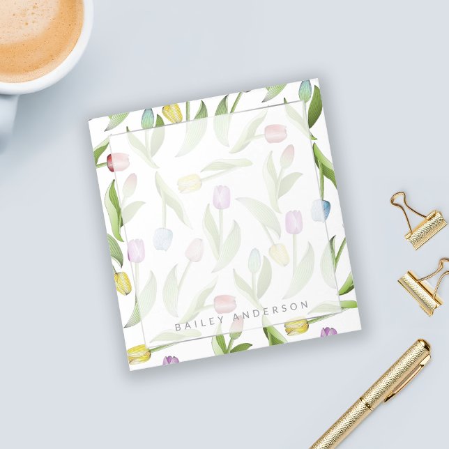 Personalized Botanical Flower Colorful Tulip Notepad (Creator Uploaded)