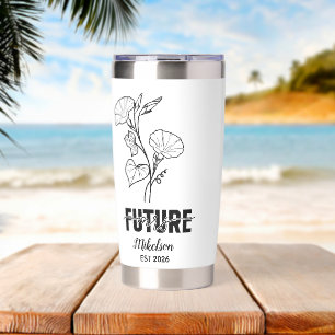 Personalized Botanical Future Mrs Name Gift Insulated Tumbler