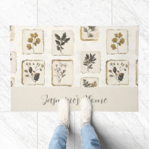 Personalized Botanical Herbs Doormat Custom Gift