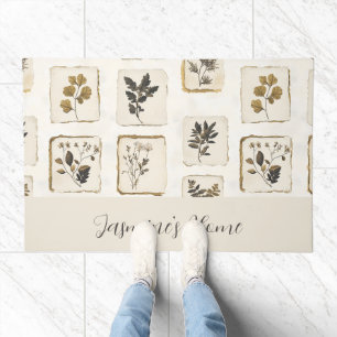 Personalized Botanical Herbs Doormat Custom Gift