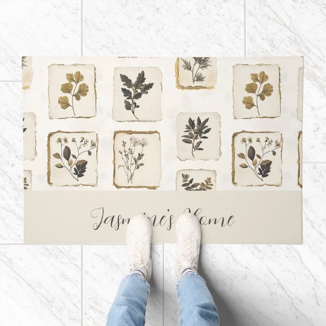 Personalized Botanical Herbs Doormat Custom Gift (Indoor)