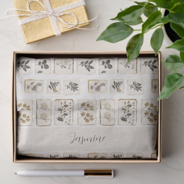 Personalized Botanical Herbs Tissue Paper Custom  (Gift)
