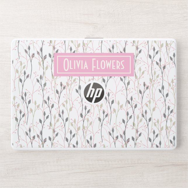 Personalized Botanical HP Laptop Skin (Front)