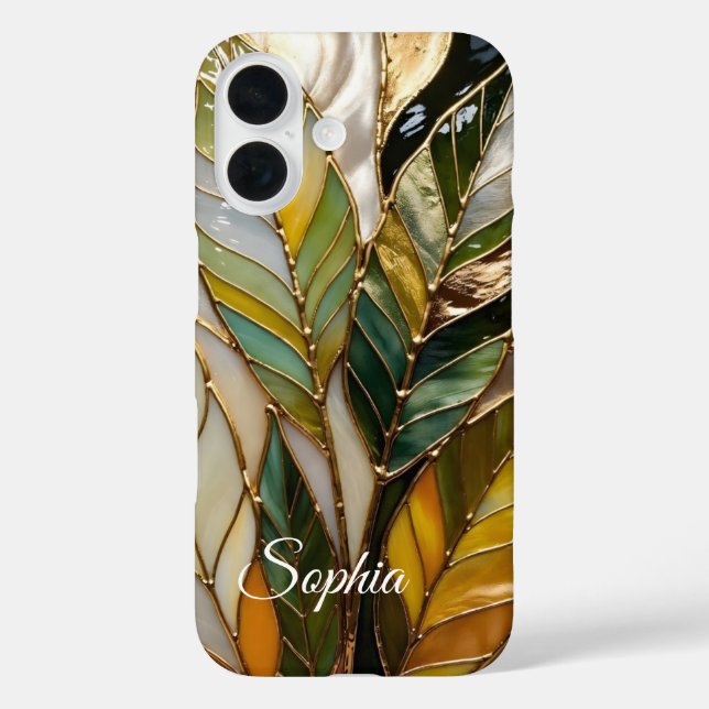 Personalized Botanical Leaves Phone Case (Back)