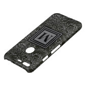 Personalized Botanical Monogram Black and Grey Uncommon Google Pixel Case (Top)
