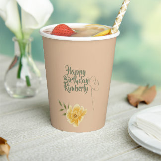 Personalized Botanical Party Paper Cups