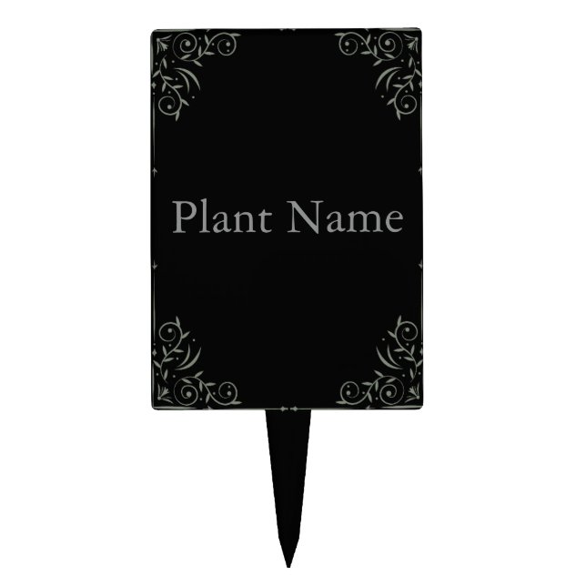 Personalized Botanical Plant Stake Cake Topper (Front)