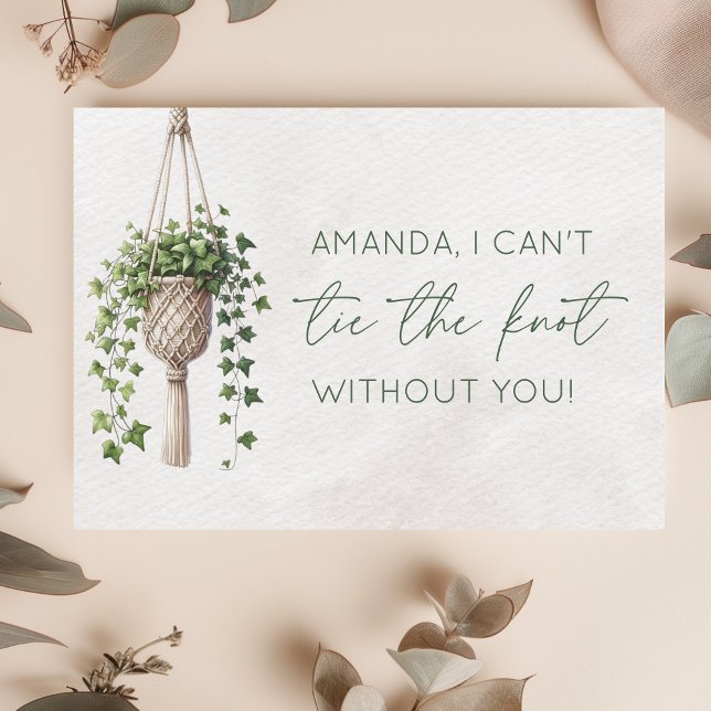 Personalized Botanical Plants Bridesmaid Proposal Note Card (Creator Uploaded)