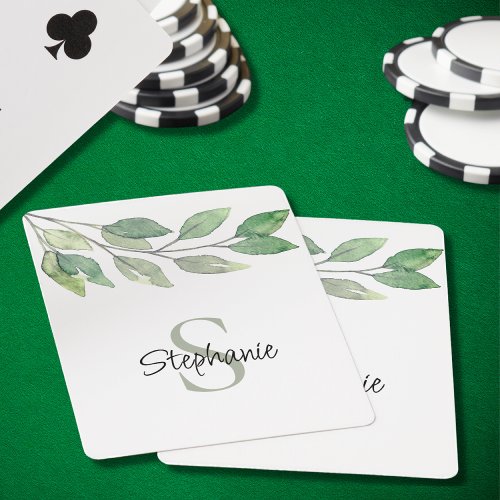 Personalized Botanical Playing Cards