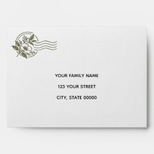 Personalized Botanical Return Address Linen Envelo Envelope
