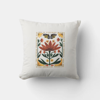Personalized Botanical Scripture Cotton Throw Pillow
