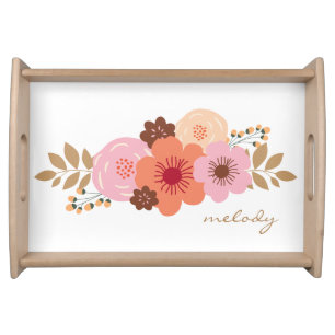 Personalized Botanical serving tray