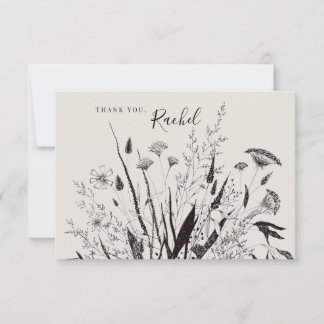 Personalized Botanical Thank You Card