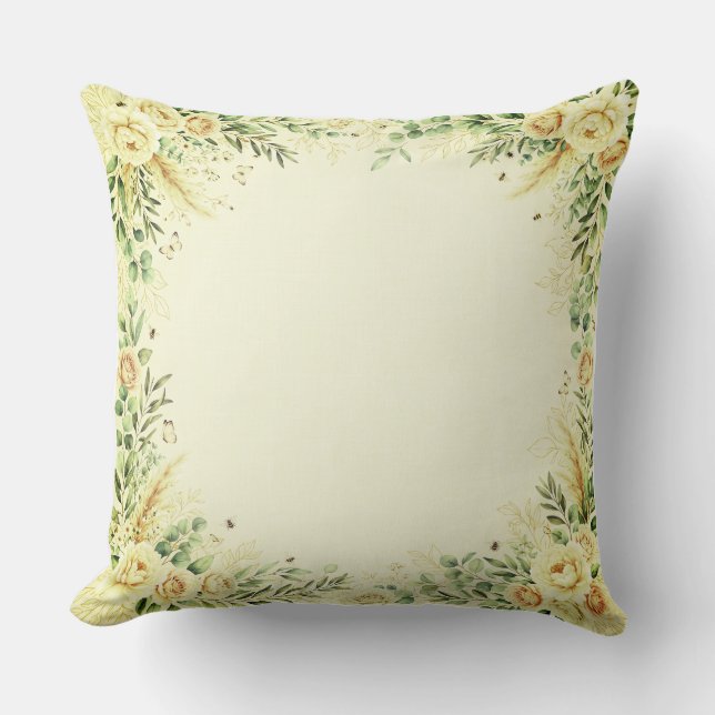 Personalized Botanical Throw Pillow | Custom  (Front)