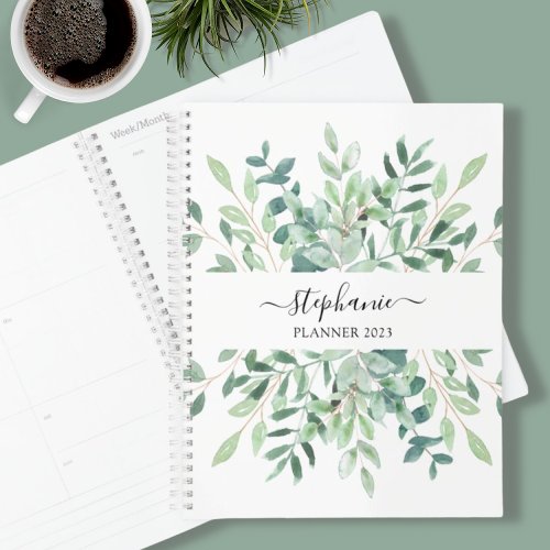 Personalized Botanical Watercolor  Planner