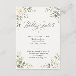 Personalized Botanical Wedding Details Card
