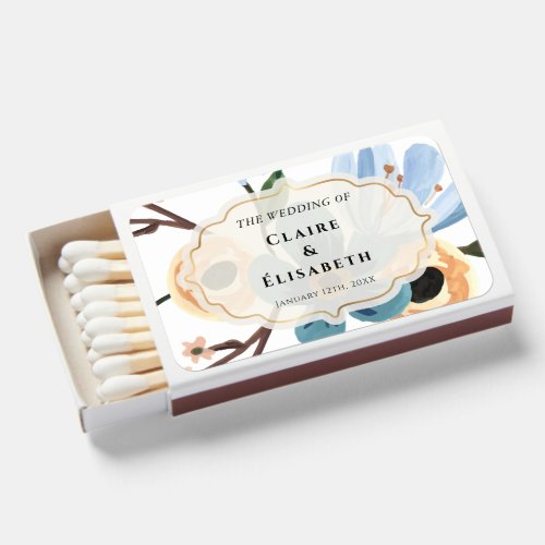 Personalized Botanical Wedding Match Boxes