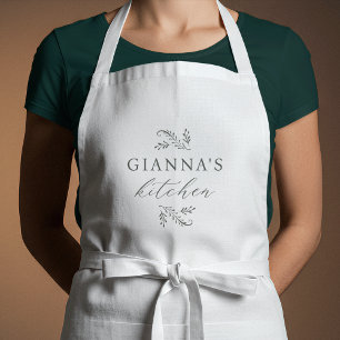 Personalized Botanical Your Name's Kitchen Adult Apron