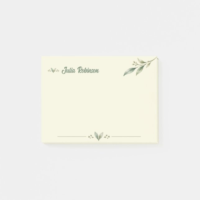 Personalized Botanical Zen Post-it® Notes (Front)