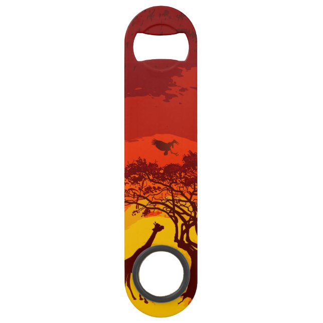 Personalized Bottle Opener African Safari Giraffe (Front)