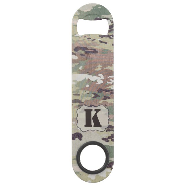 Personalized Bottle Opener Army OCP Camo Uniform (Front)
