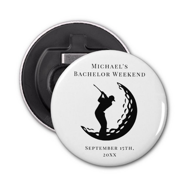 Personalized Bottle Opener | Bachelor Golf Weekend (Front)