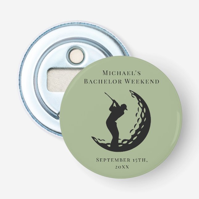 Personalized Bottle Opener | Bachelor Golf Weekend (Front)