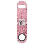 Personalized Bottle Opener Rose Gold Glitter