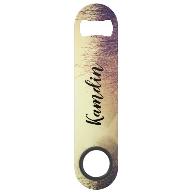 Personalized Bottle Opener Sunrise Pathway Walkway (Front)