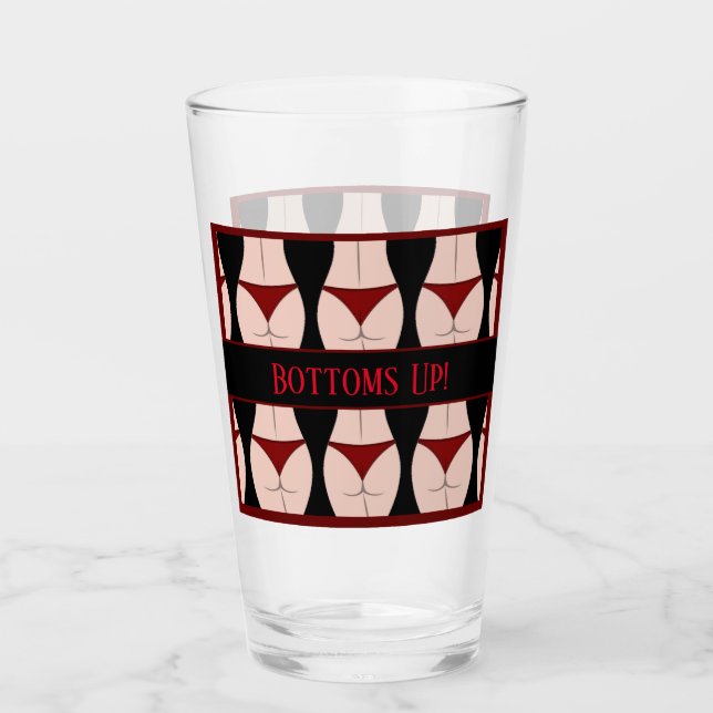 Personalized Bottoms Up Stag Party Glass (Front)