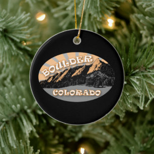Personalized Boulder Colorado ~ The Flatirons Ceramic Ornament