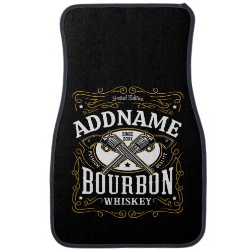 Personalized Bourbon Vintage Guns Whiskey Label Car Floor Mat