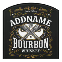Personalized Bourbon Vintage Guns Whiskey Label