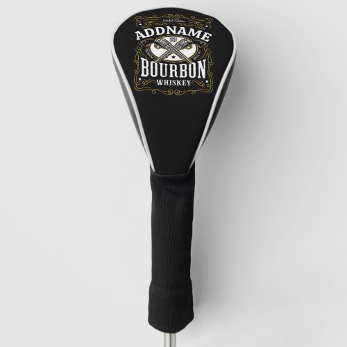 Personalized Bourbon Vintage Guns Whiskey Label Golf Head Cover