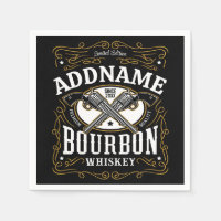 Personalized Bourbon Vintage Guns Whiskey Label