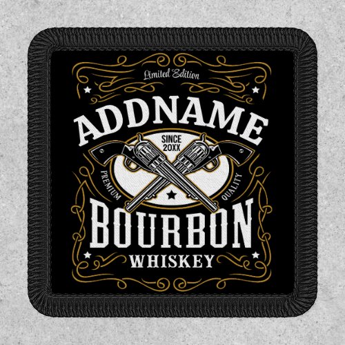 Personalized Bourbon Vintage Guns Whiskey Label Patch