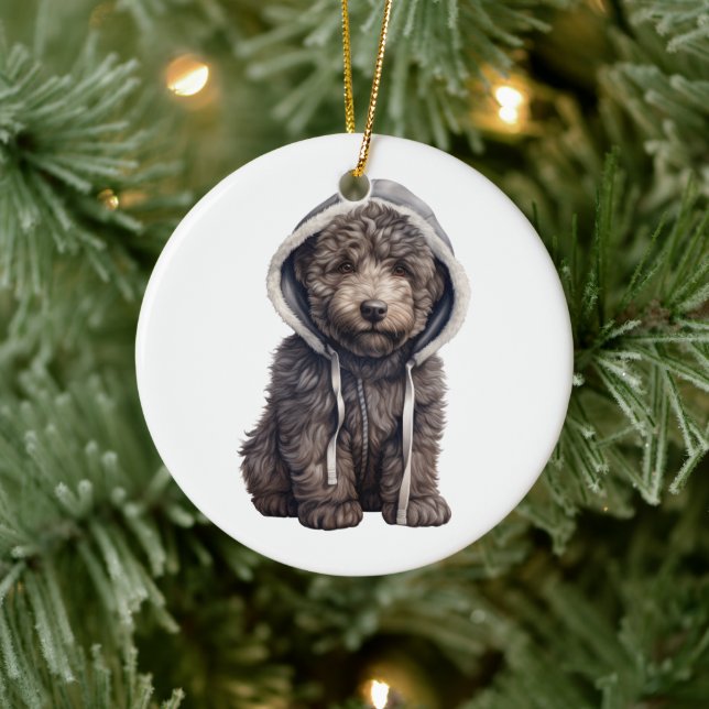 Personalized Bouvier des Flandres Dog Ceramic Ornament (Tree)