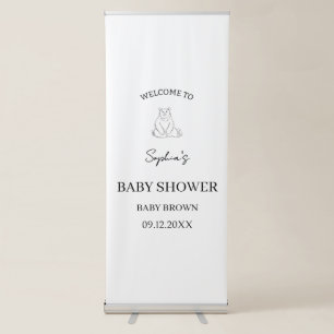 Personalized Bow Baby Shower Welcome Retractable Banner