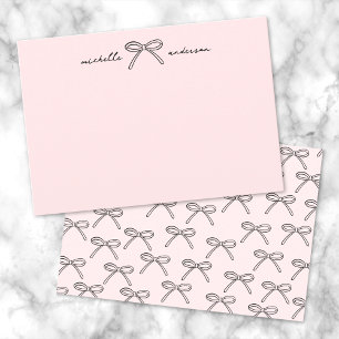 Personalized Bow Name Note Card