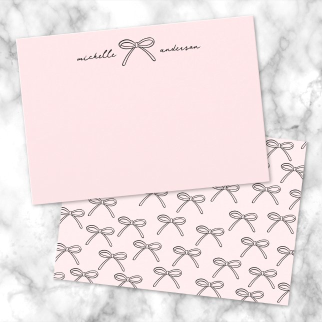 Personalized Bow Name Note Card (Personalized Bow Name Note Card )