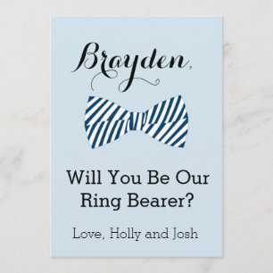 Personalized Bow Tie Ring Bearer Proposal Card
