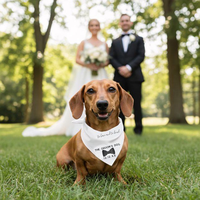Personalized Bow Tie Wedding Dog Bandana (Ensure your dog is picture-ready for all your wedding memories. )