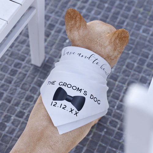 Personalized Bow Tie Wedding Dog Bandana