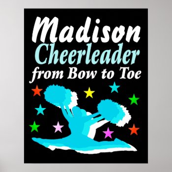 Personalized Bow To Toe Cheerleading Poster by MySportsStar at Zazzle