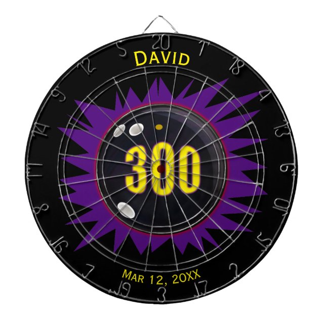 Personalized Bowling 300 Perfect Game Dart Board (Front)