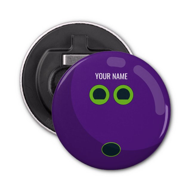 Personalized Bowling Ball Custom Colors Bottle Opener (Front)