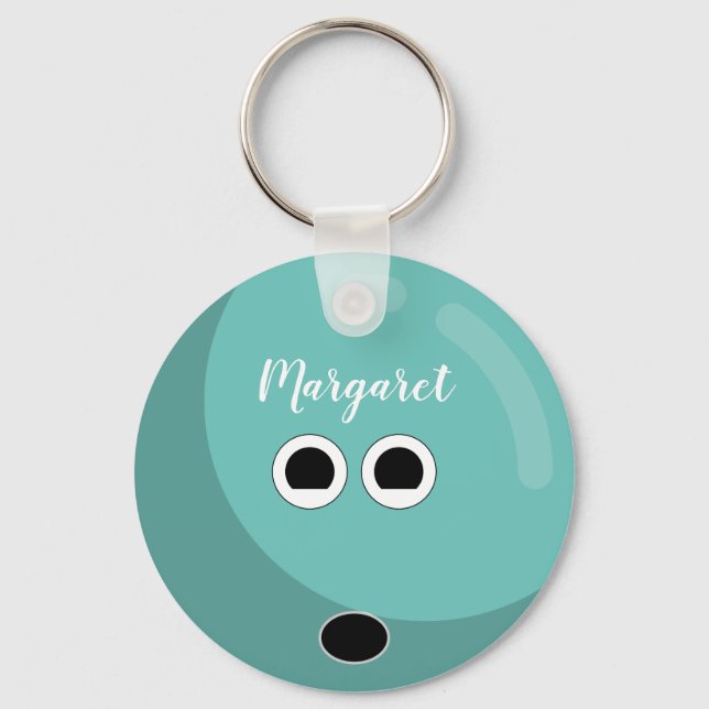 Personalized Bowling Ball | Custom Colors Keychain (Front)