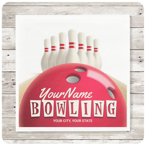 Personalized Bowling Ball Lanes Pins Retro League  Napkins
