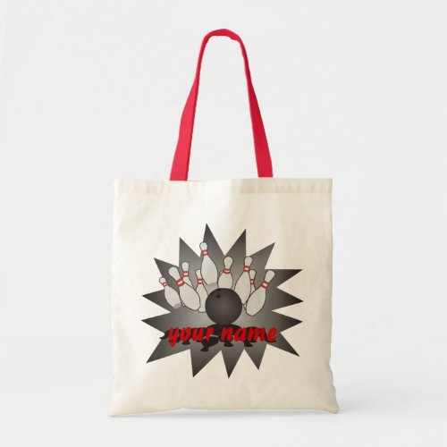 Personalized Bowling Ball Pins Strike Tote Bag