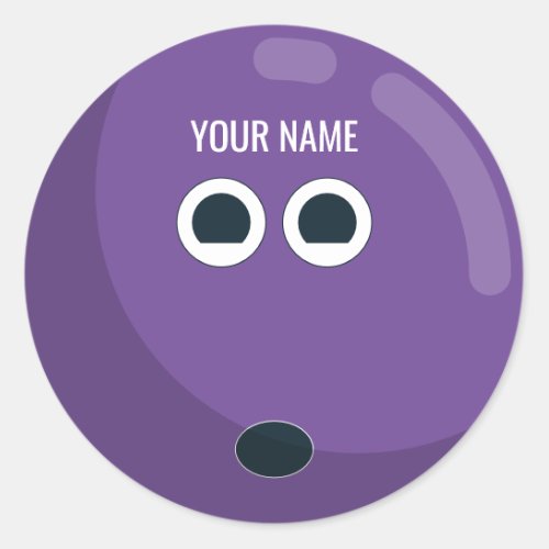 Personalized Bowling Ball Sticker  Purple